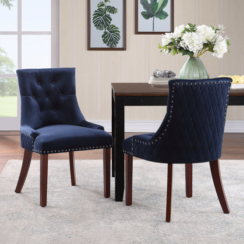 Willa Arlo Interiors Bernyce Tufted Velvet Upholstered Dining Chair